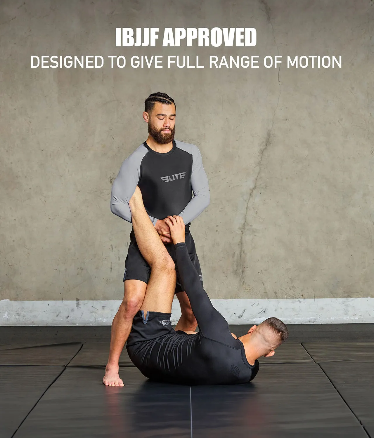 Men's Standard Gray Long Sleeve MMA Rash Guard