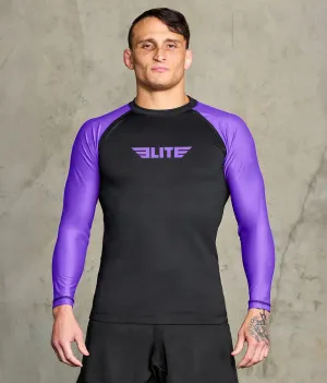 Men's Standard Purple Long Sleeve No-Gi BJJ Rash Guard