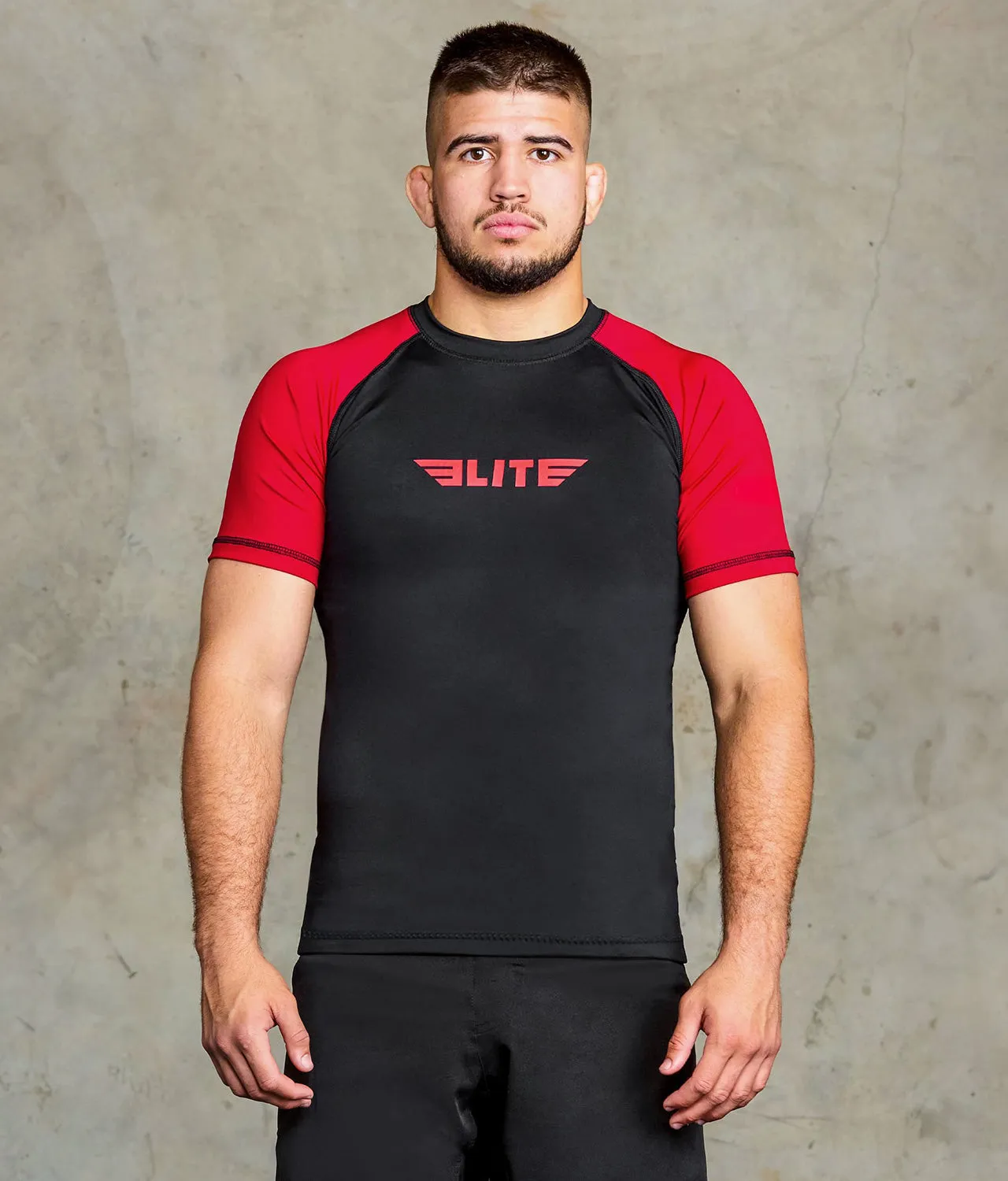 Men's Standard Red Short Sleeve MMA Rash Guard