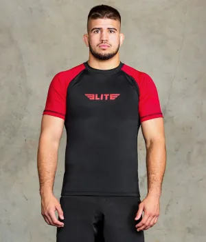 Men's Standard Red Short Sleeve MMA Rash Guard