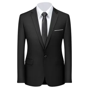 Men's Stylish Slim Fit Daily Blazer Solid Casual Formal Wedding Party Sport Coat One Button Lapel Business Jacket (Black 1,4X-Large)