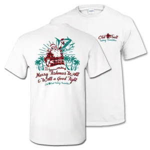 Merry Fishmas Santa - Unisex Short Sleeve Cotton Blend Tee