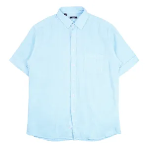 Miami Pale Blue Short Sleeve Linen