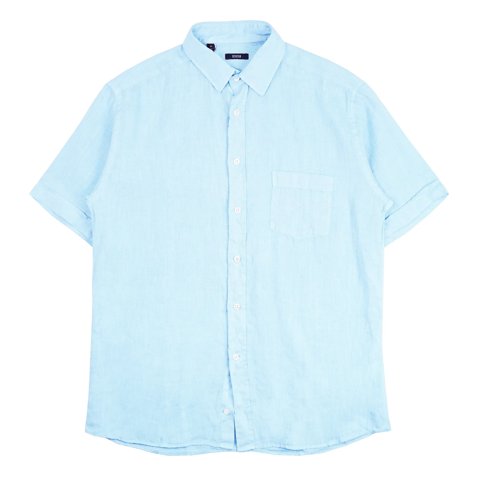 Miami Pale Blue Short Sleeve Linen