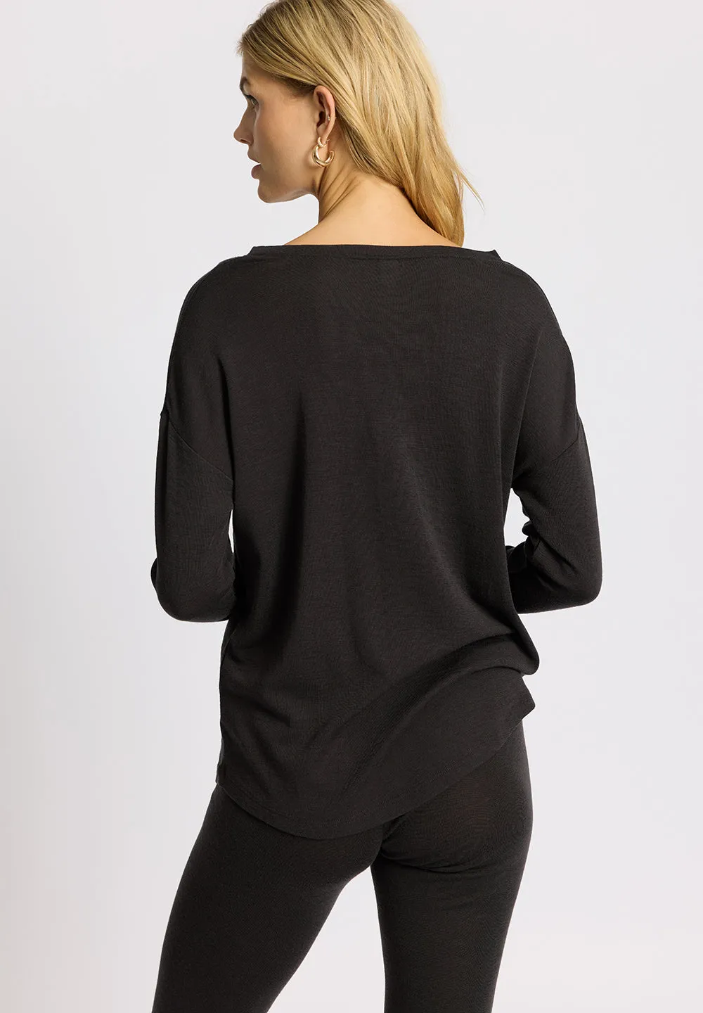 Mibe wool box T-shirt - almost black