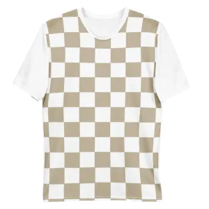 Mocca Chequered Flag - Sustainably Made Men's Short Sleeve Tee