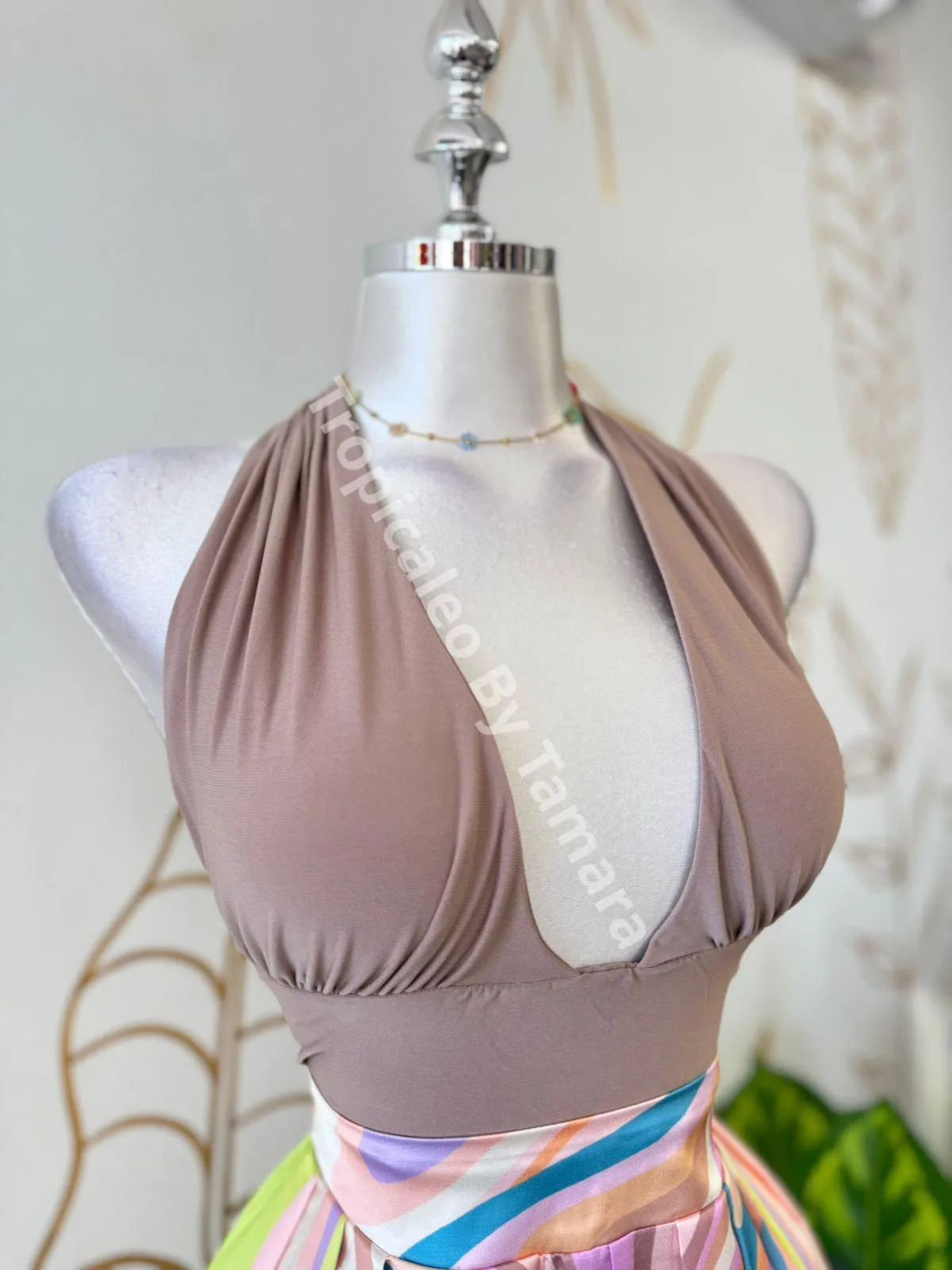 Mocha Glamour Halter Top