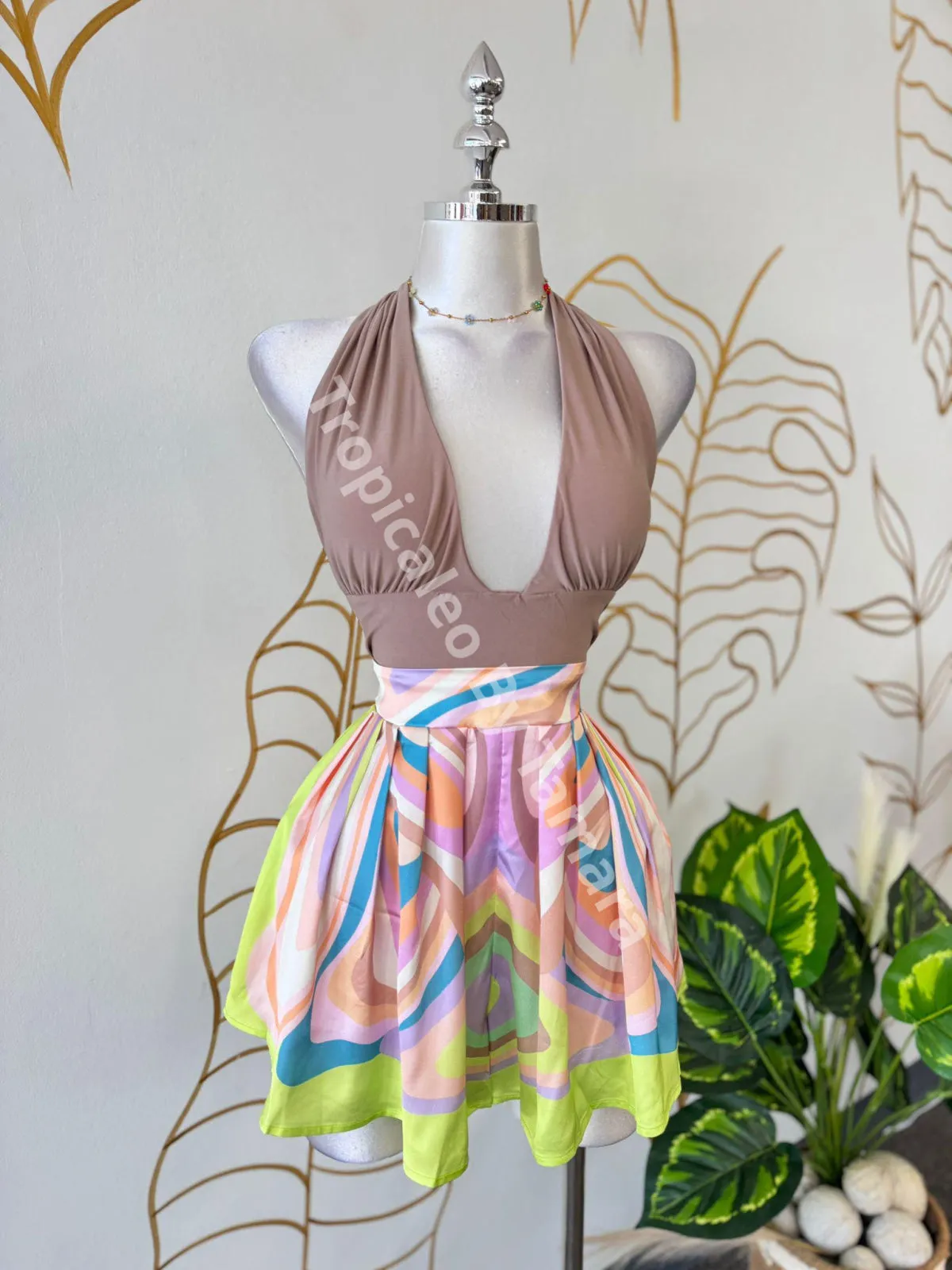 Mocha Glamour Halter Top
