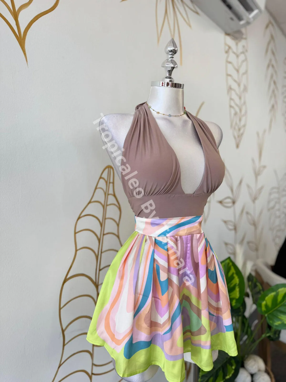 Mocha Glamour Halter Top