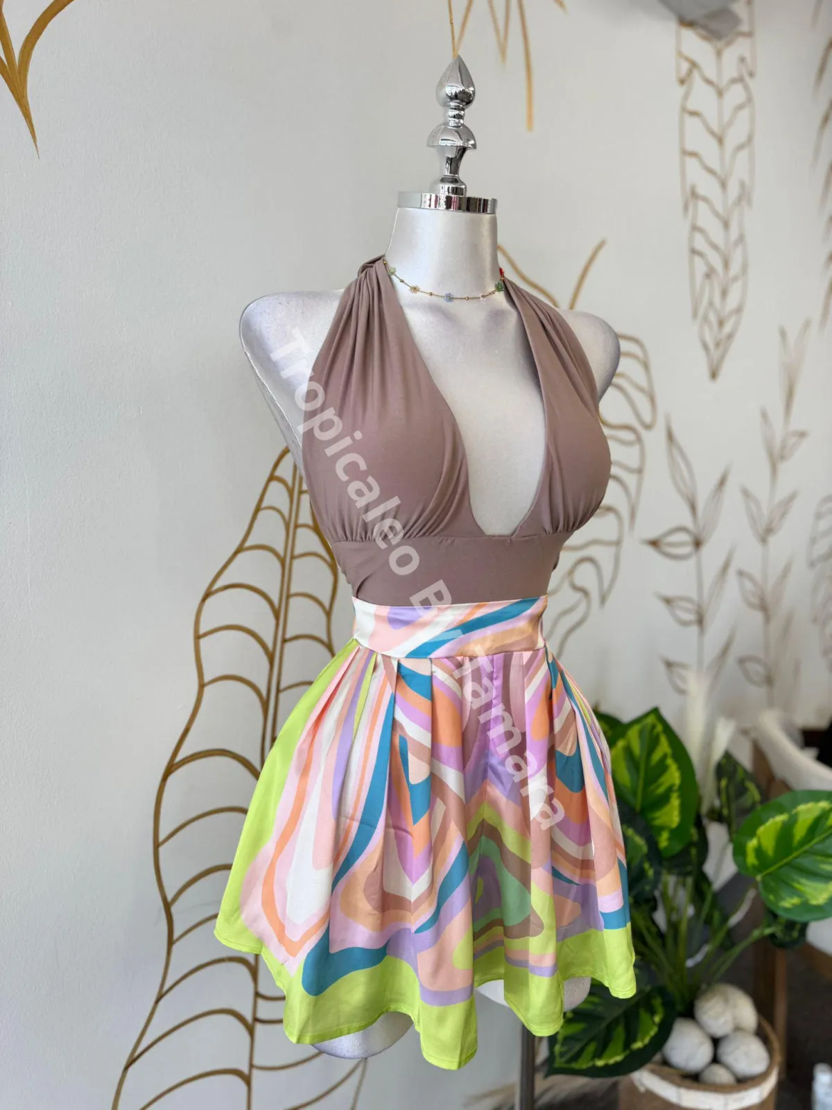 Mocha Glamour Halter Top