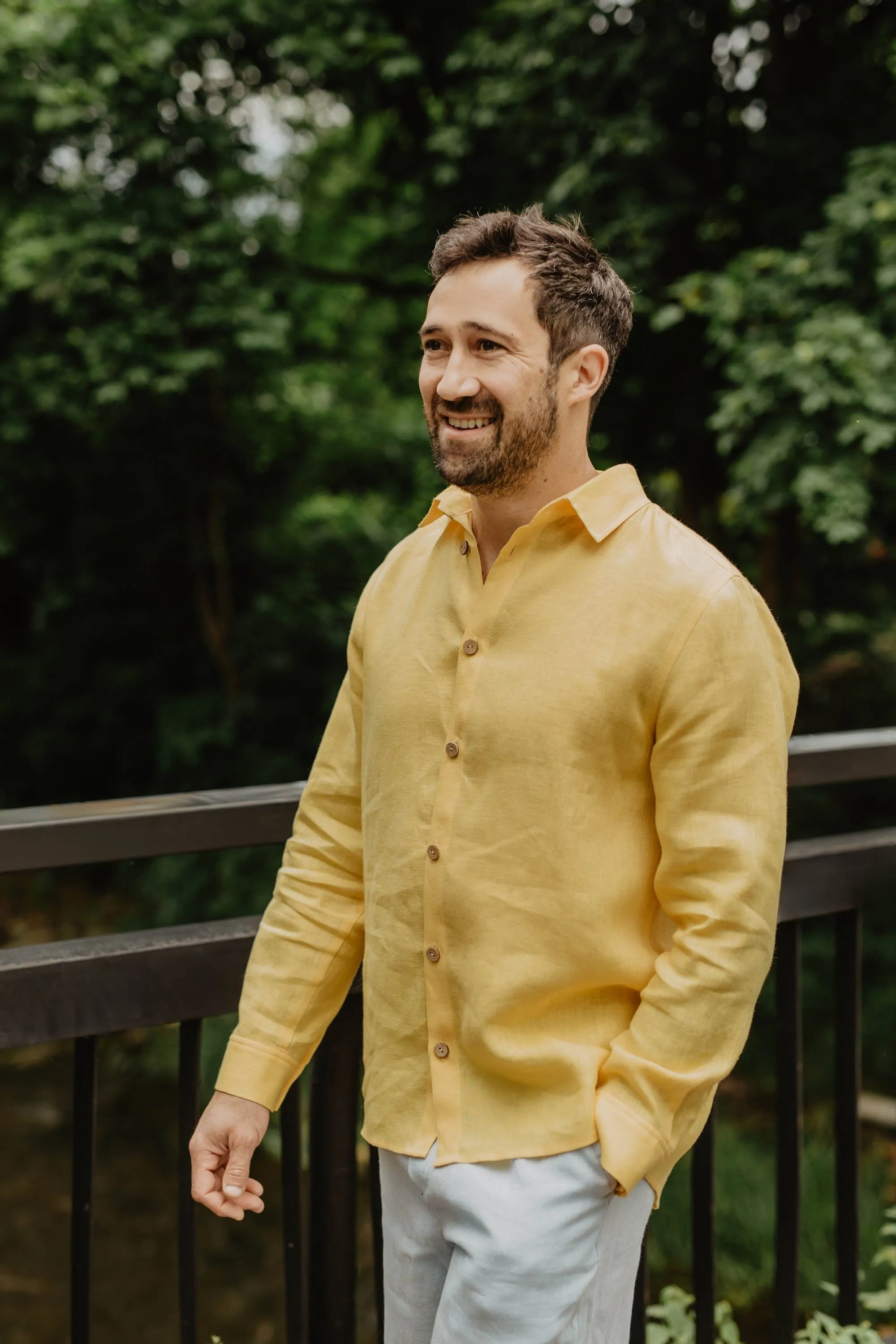 Naglis Men's Linen Long Sleeve Shirt | Multiple Colours