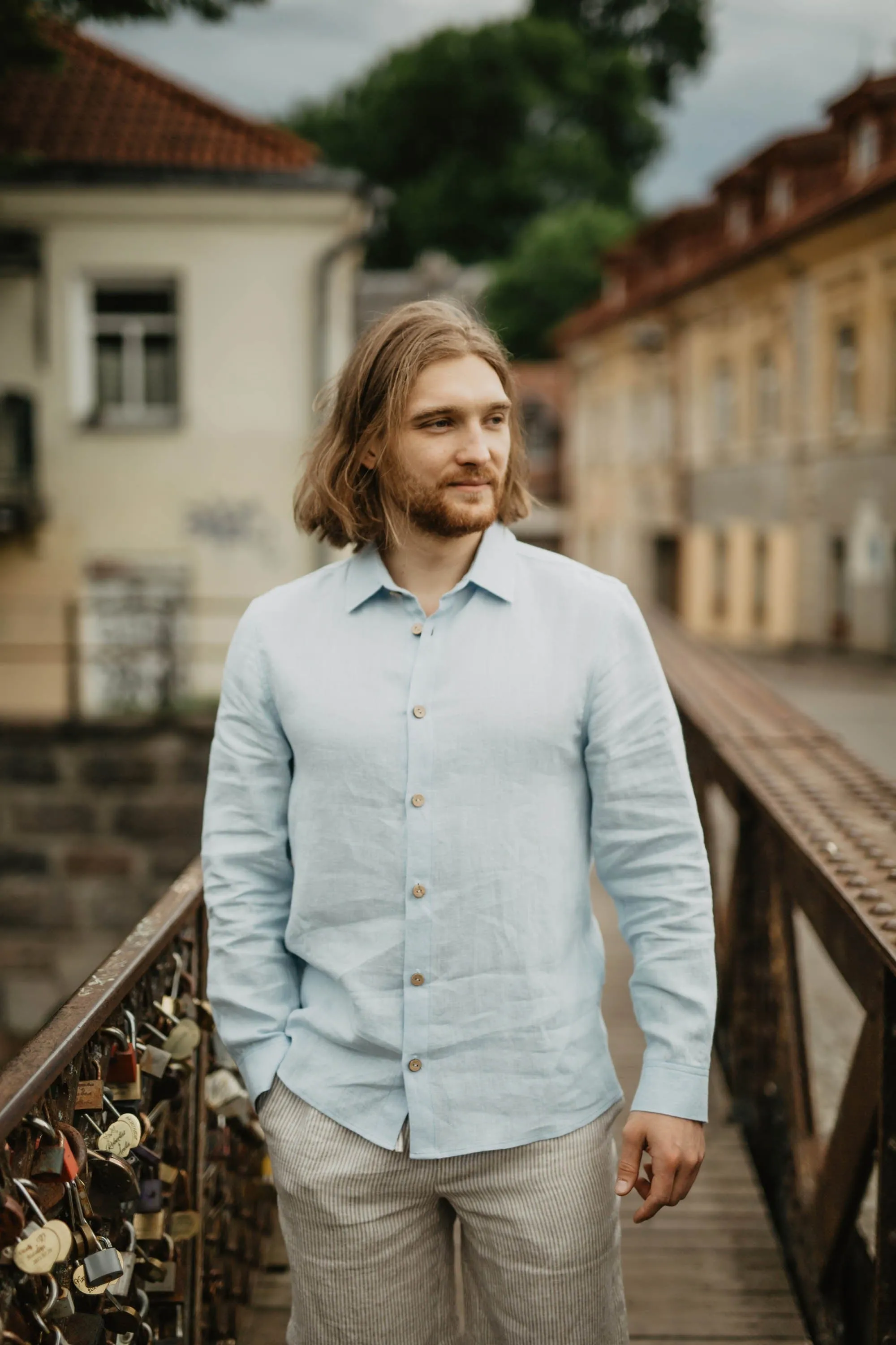Naglis Men's Linen Long Sleeve Shirt | Multiple Colours