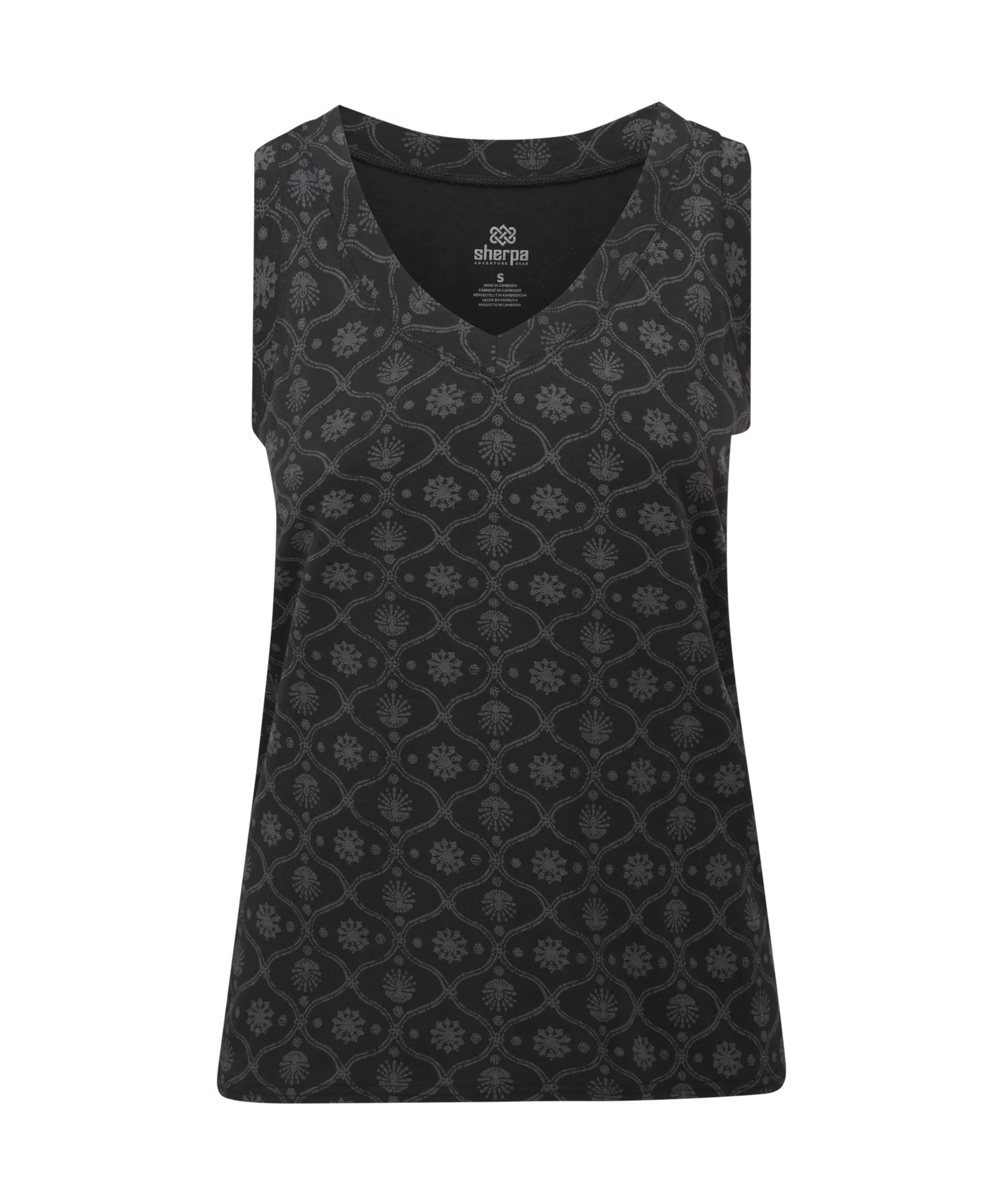 Neha V-Neck Tank Top - Black Sublime
