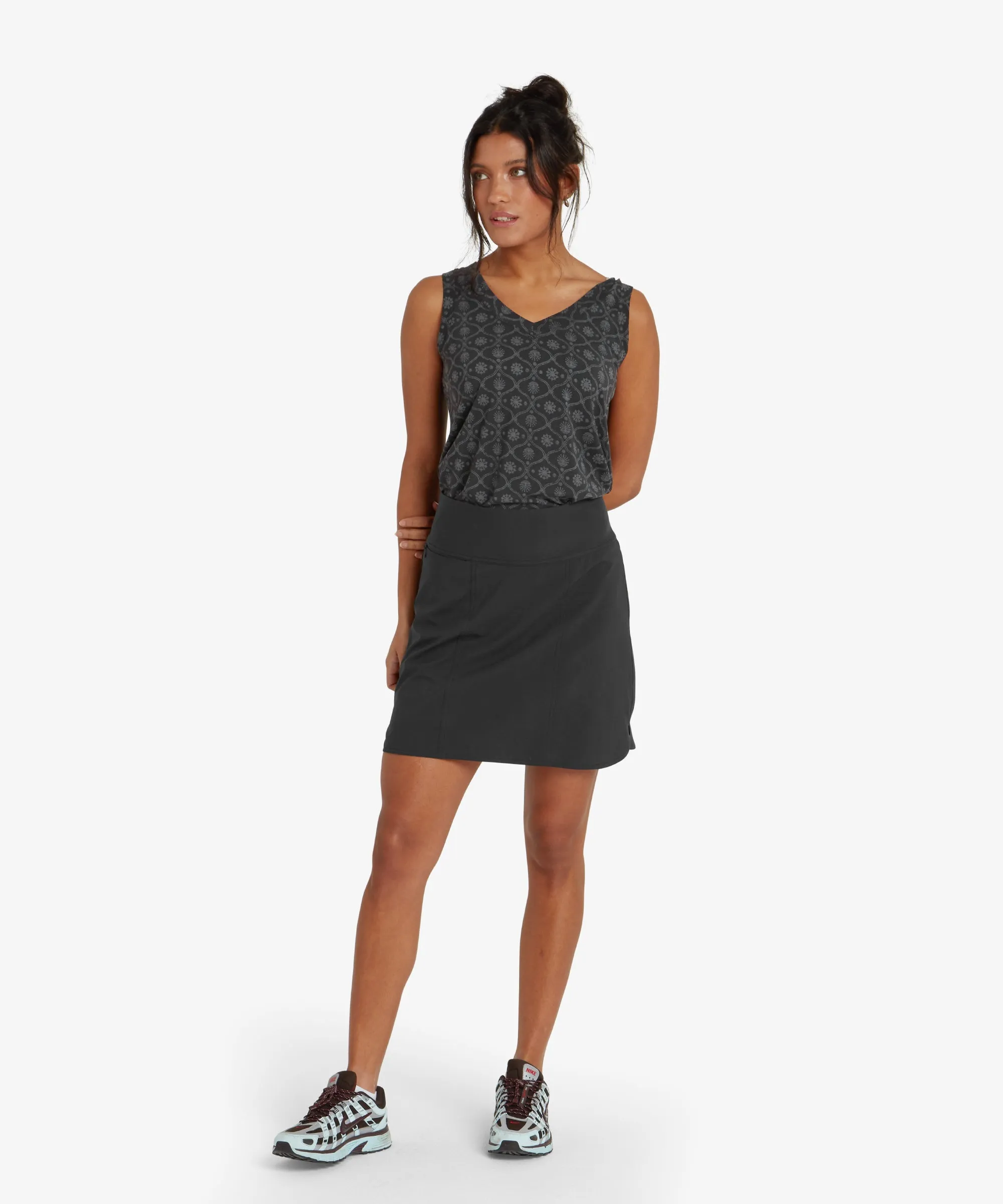 Neha V-Neck Tank Top - Black Sublime