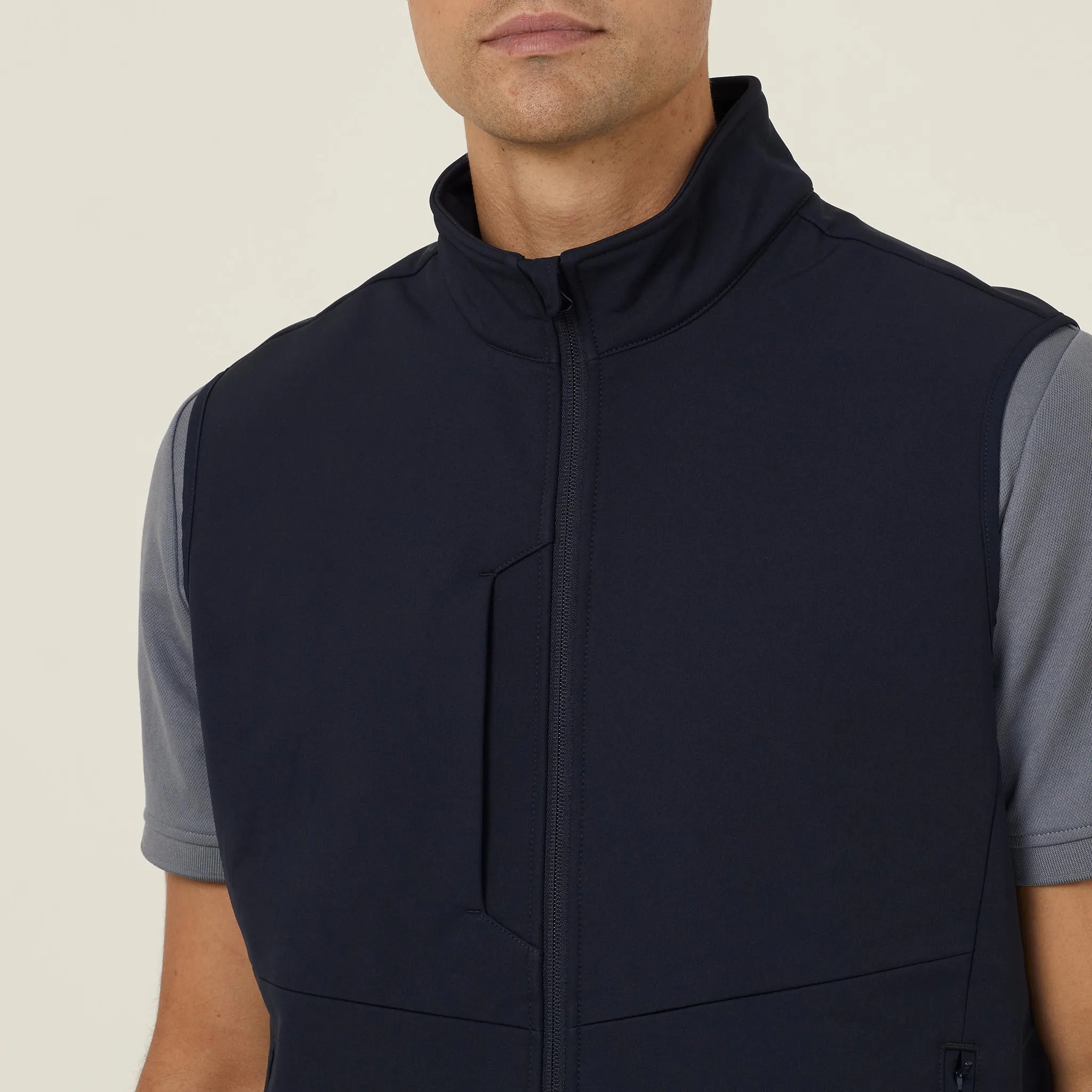 NNT Men's Bonded Fleece Zip Vest - Navy