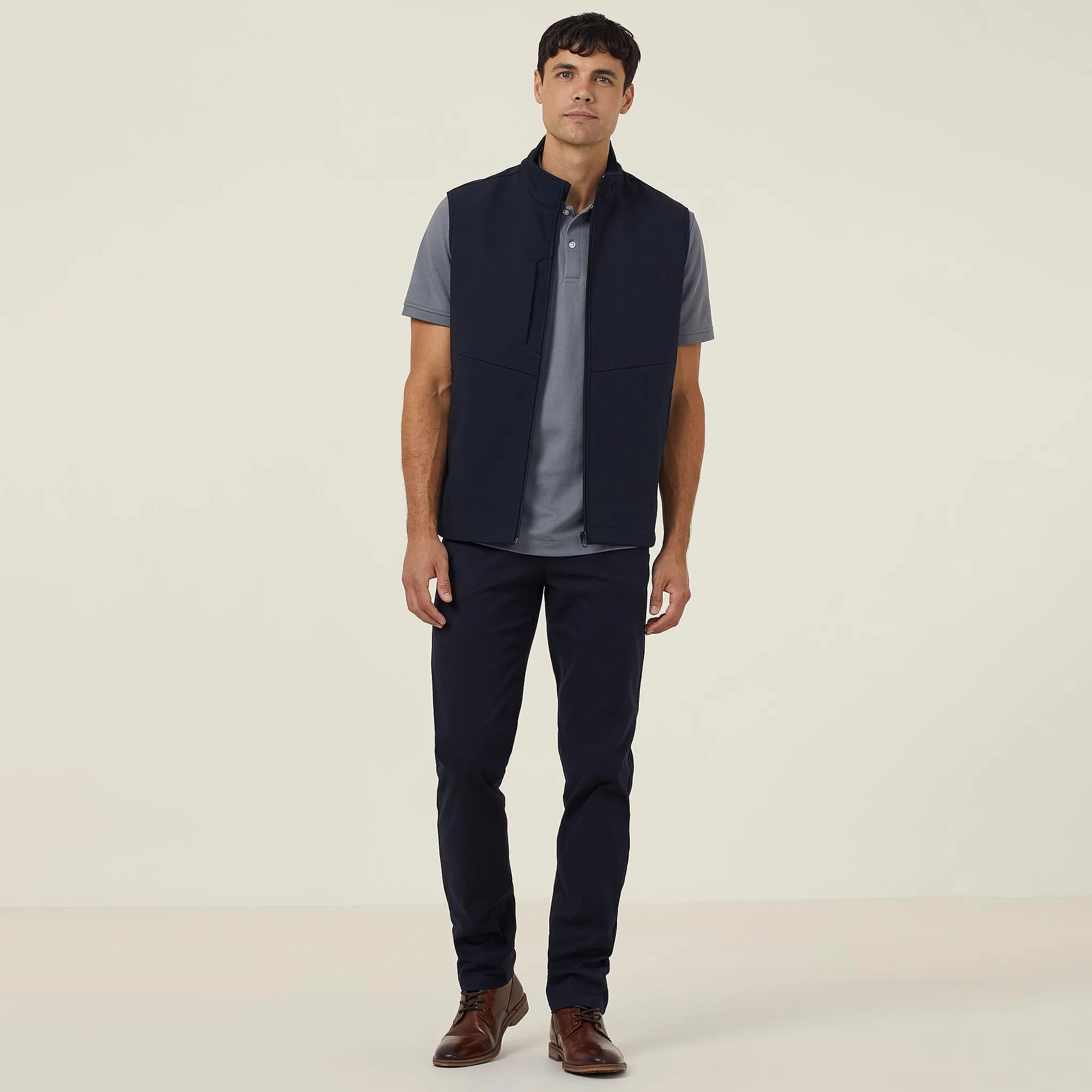 NNT Men's Bonded Fleece Zip Vest - Navy