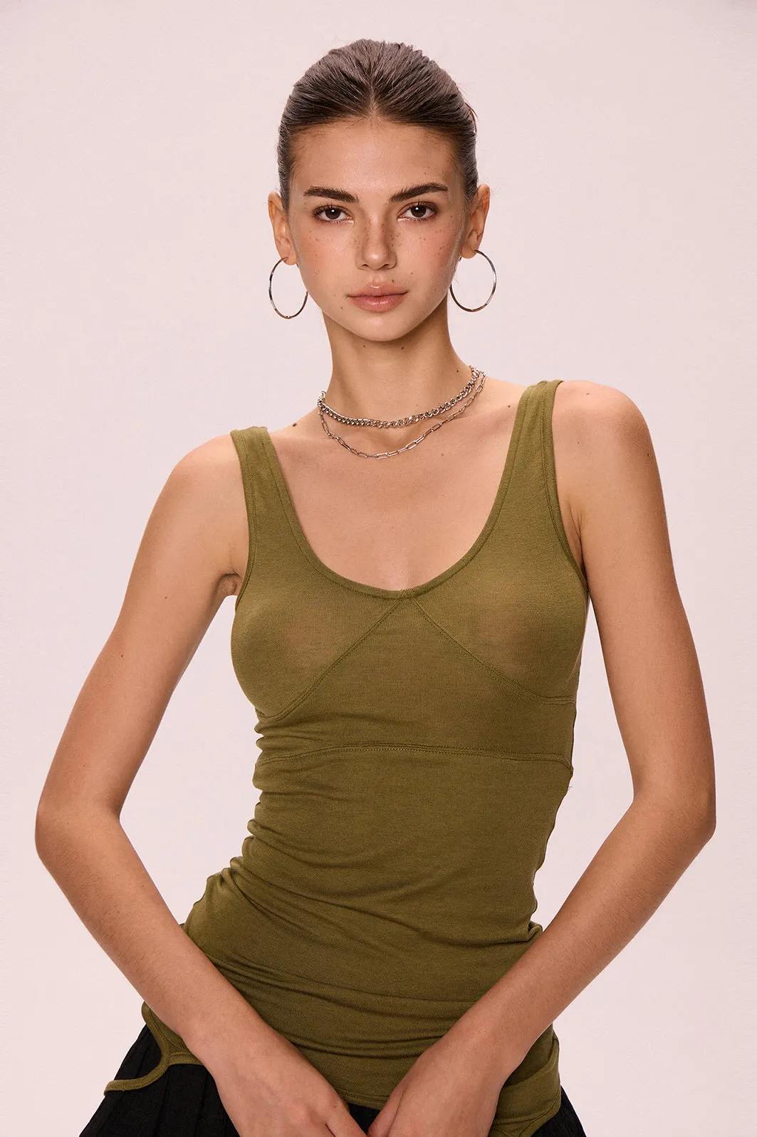 Olive Green Double Halter Top