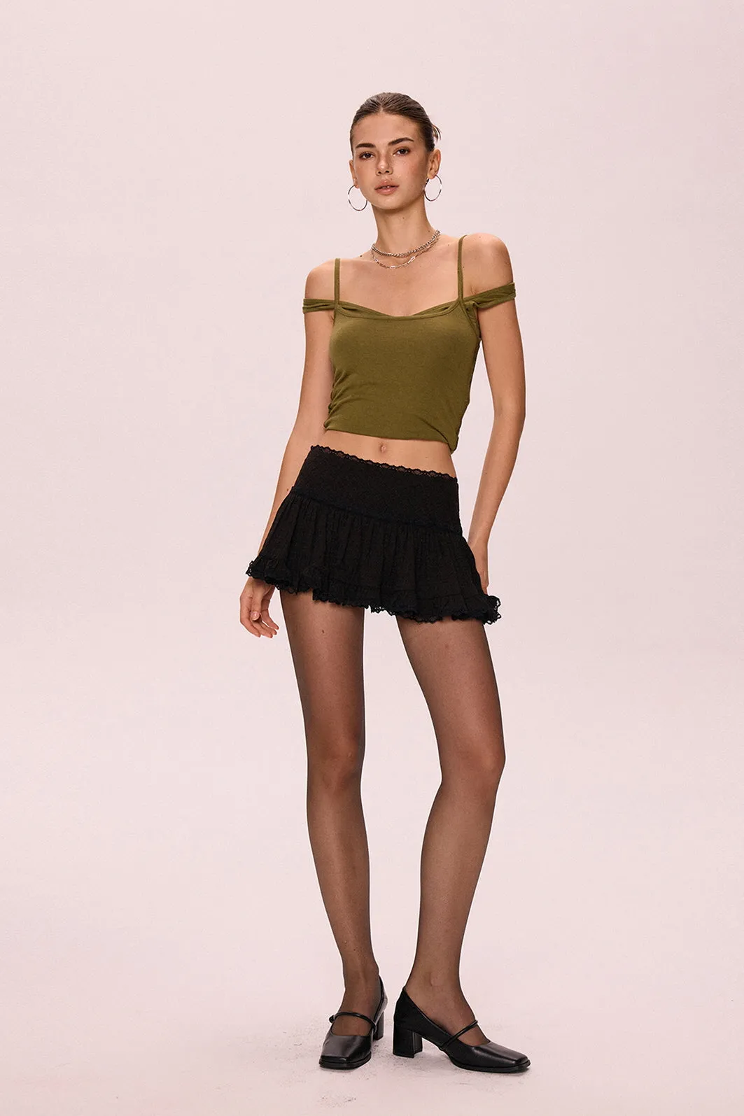 Olive Green Double Halter Top
