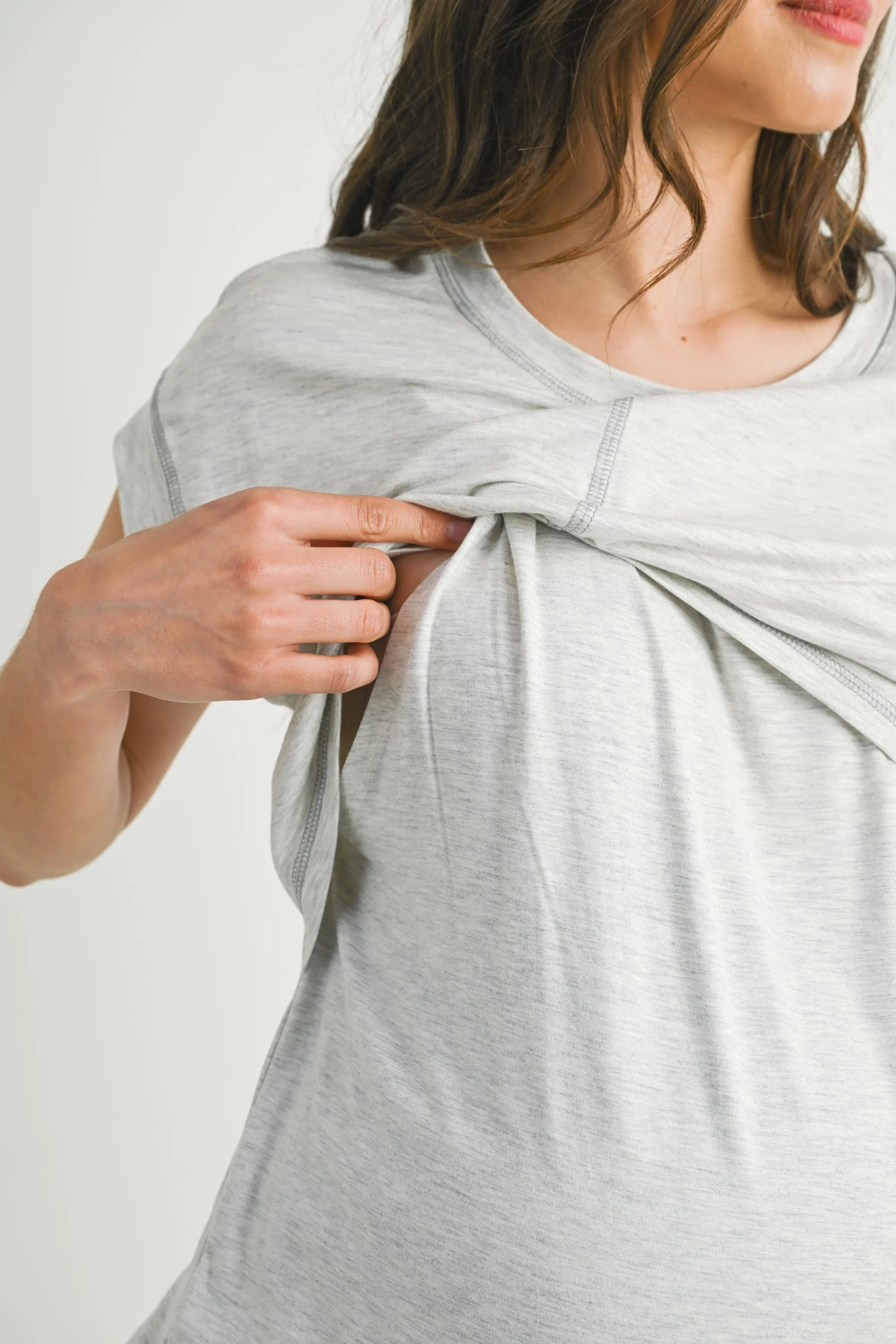 Ophelia Oatmeal Nursing Top