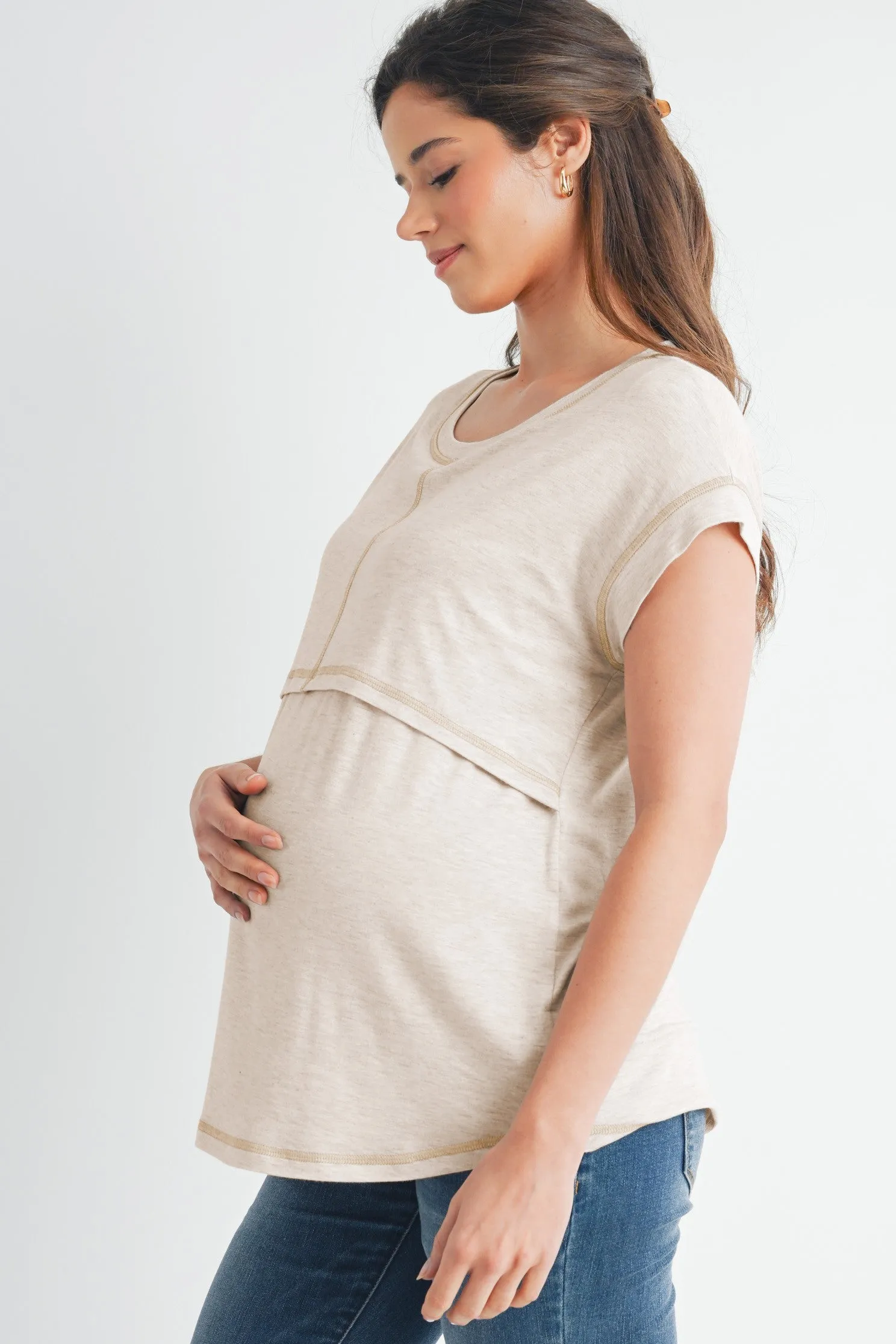 Ophelia Oatmeal Nursing Top
