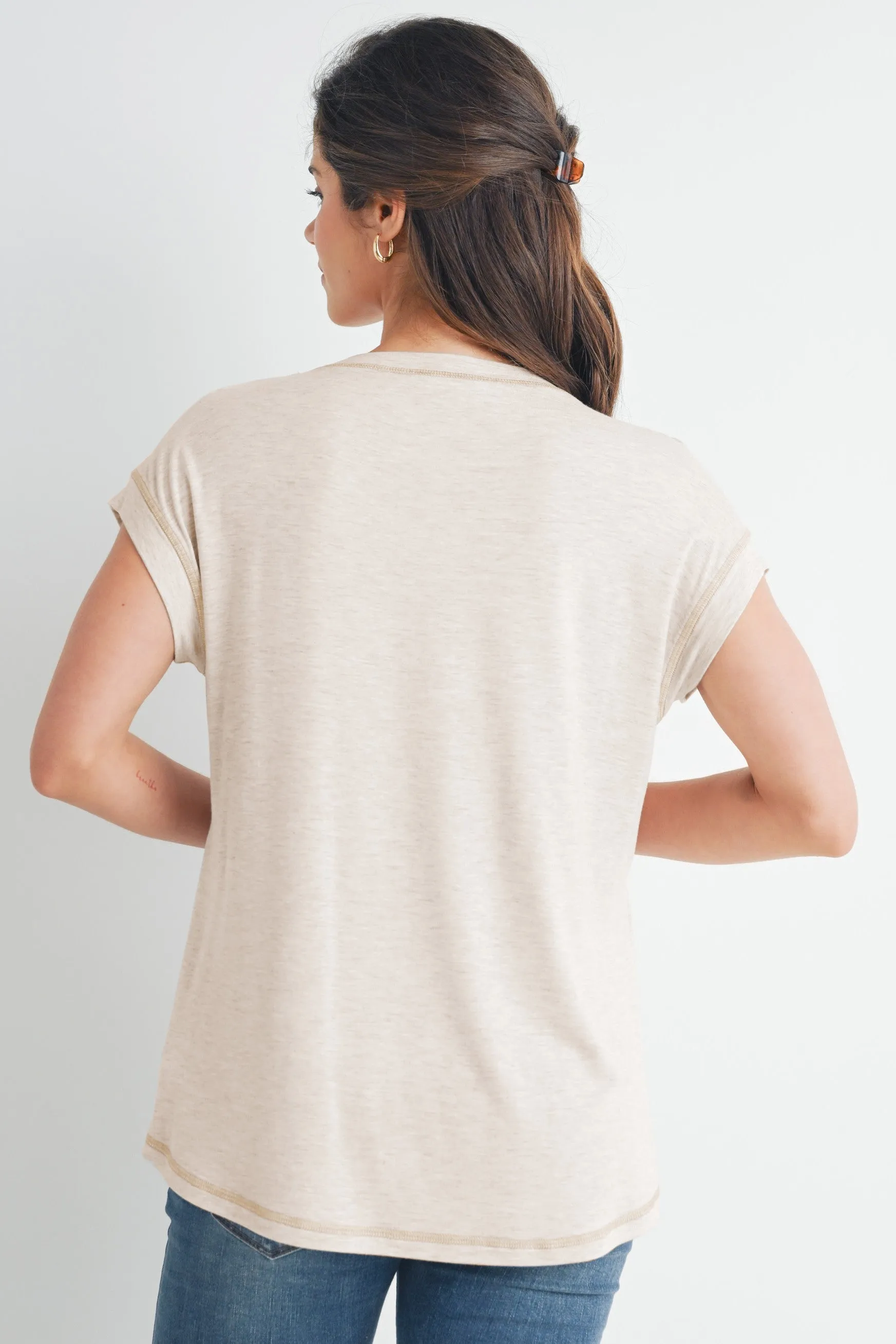 Ophelia Oatmeal Nursing Top