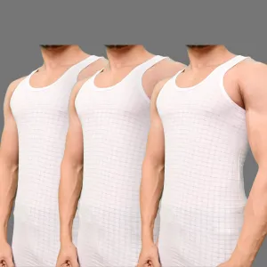 Pack of 3 Men's check vest sleeveless