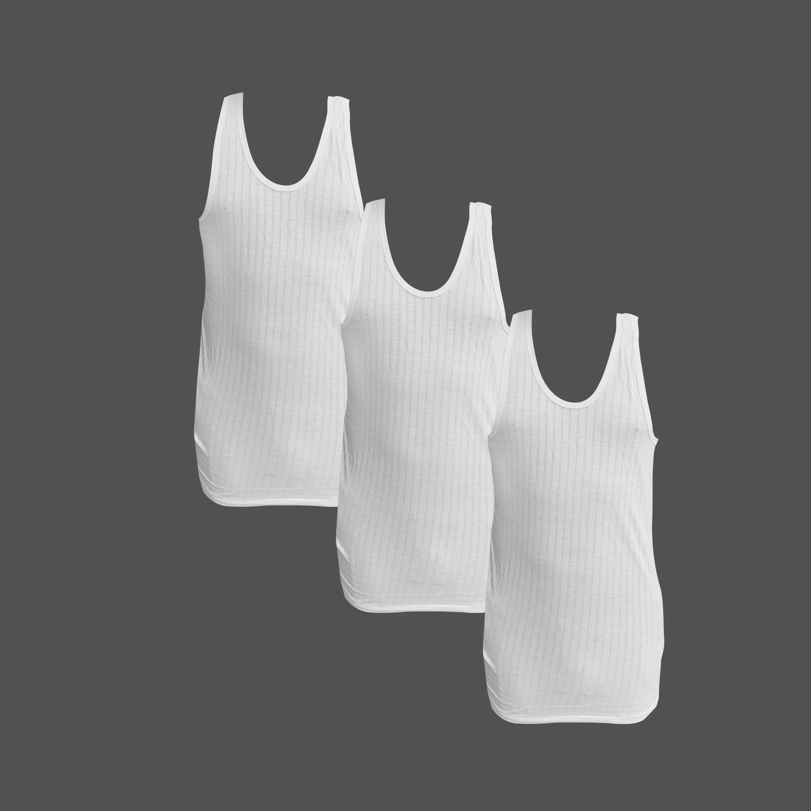 Pack of 3 Men's check vest sleeveless