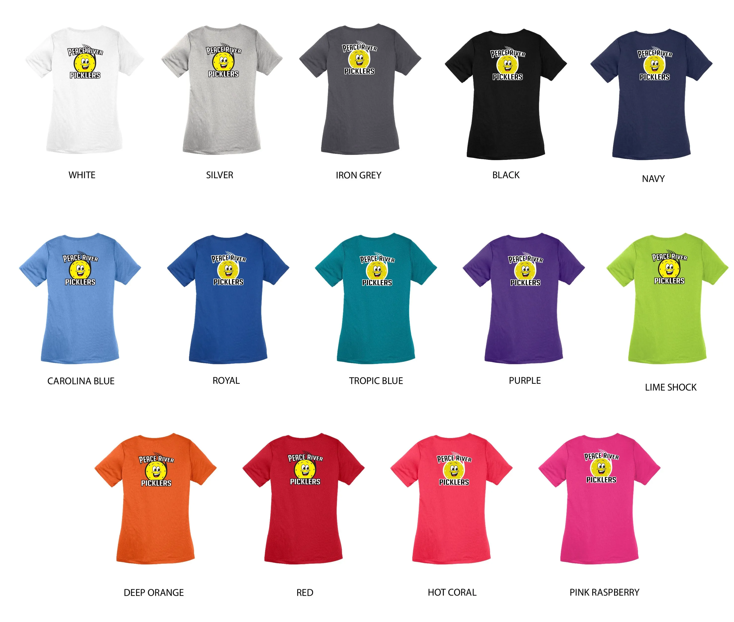 Peace River Picklers 2021 Pickleball Ladies Performance Short Sleeve Shirt - Design 2