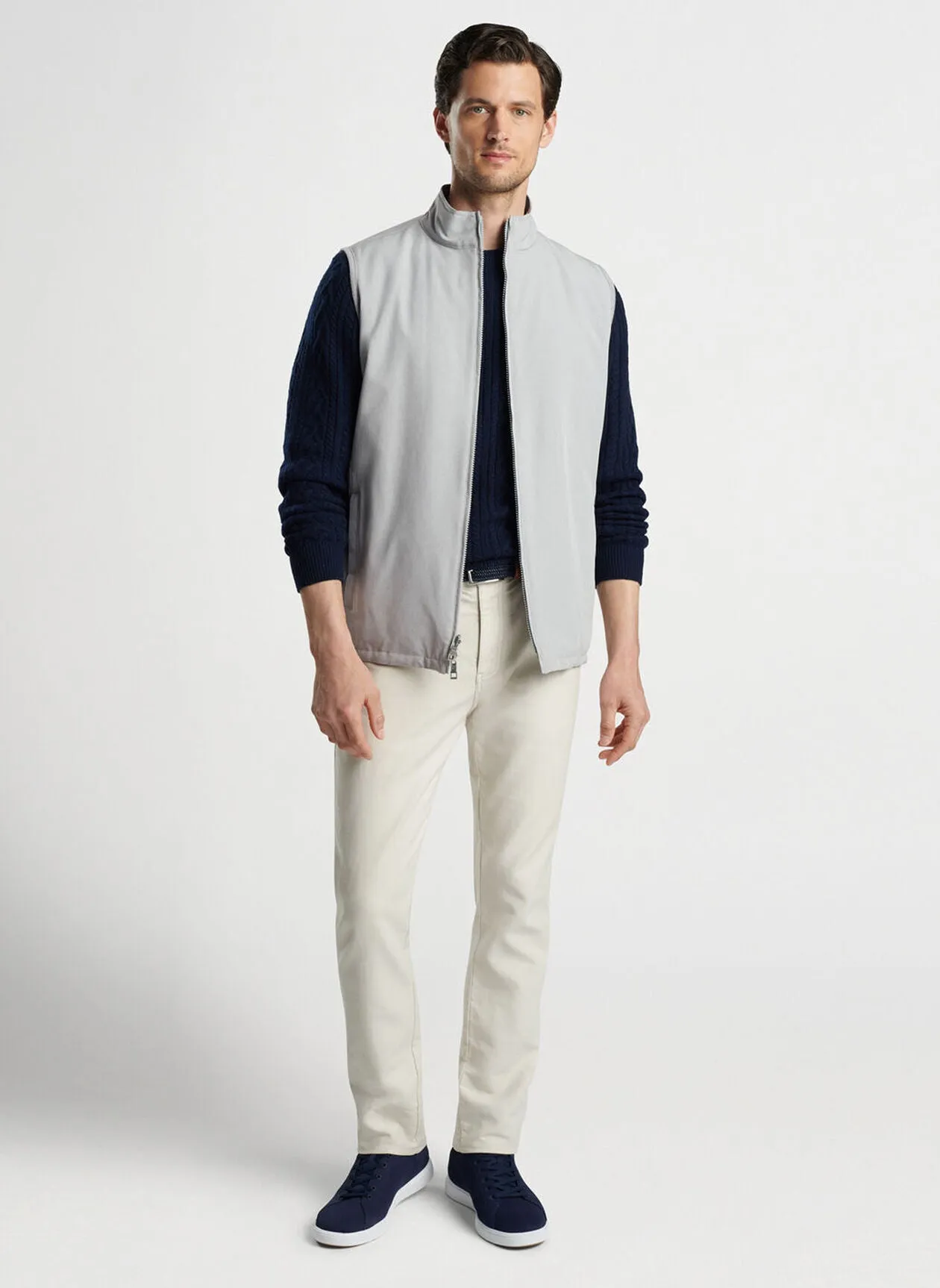 Peter Millar Mens Classic Fit Portrush Reversible Hybrid Vest - GALE GREY