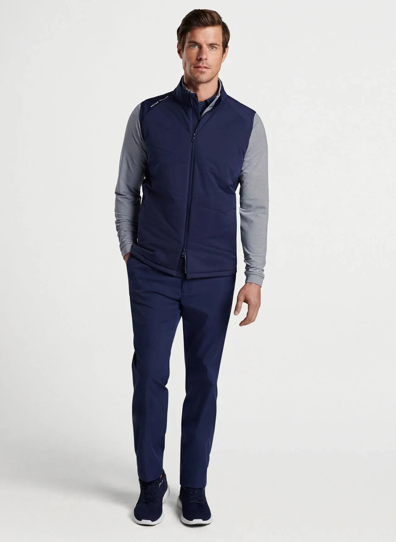 Peter Millar Mens Classis Fit Fuse Hybrid Vest - NAVY