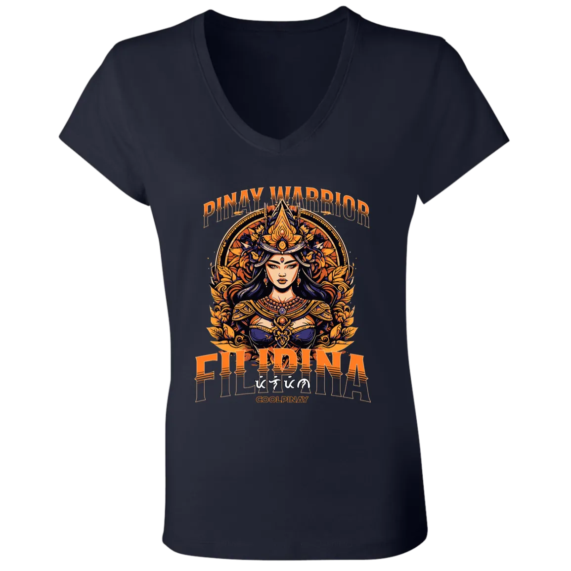 Pinay Warrior Filipina Ladies' Jersey V-Neck T-Shirt