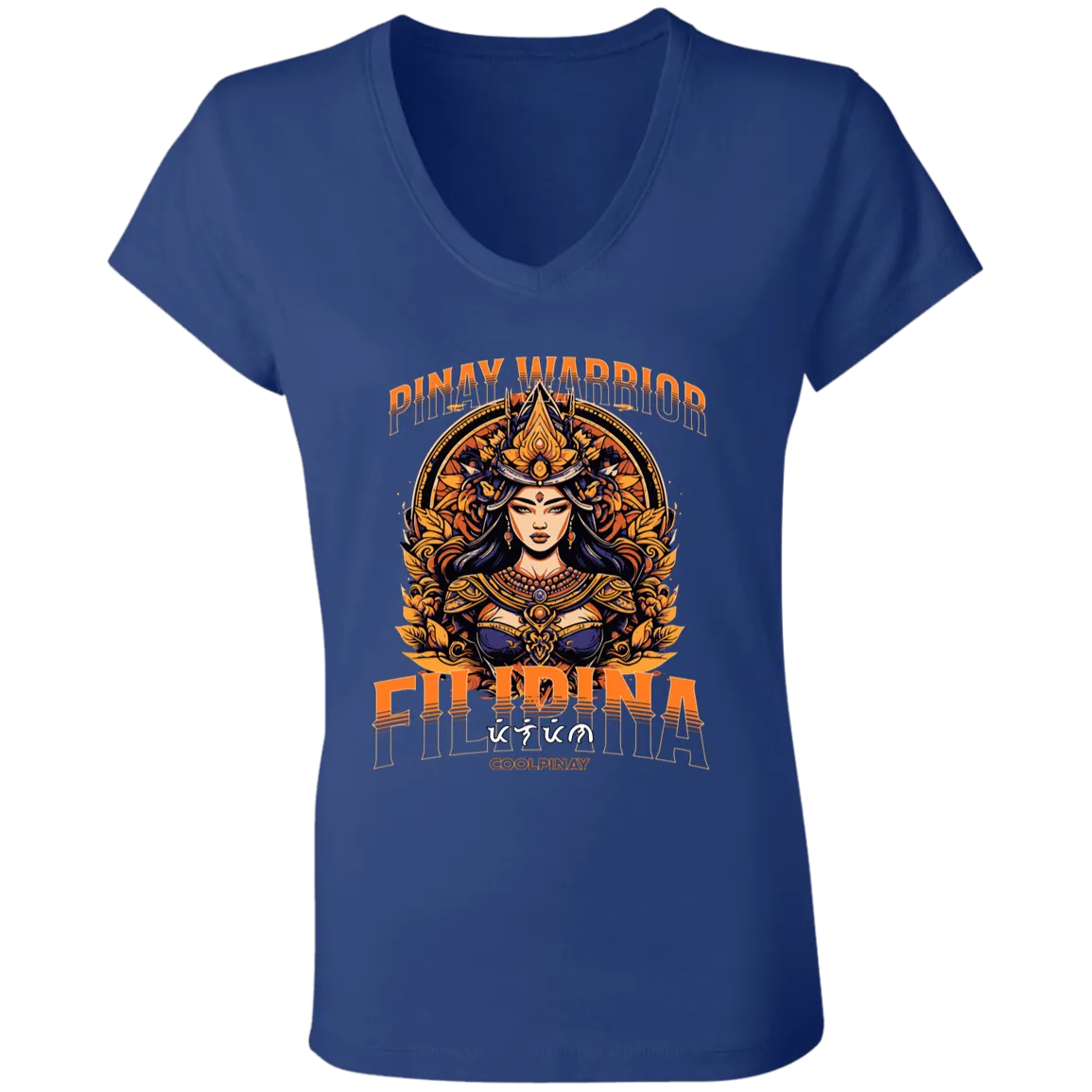 Pinay Warrior Filipina Ladies' Jersey V-Neck T-Shirt