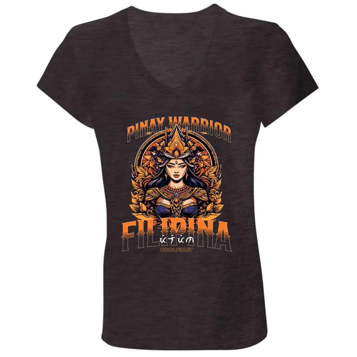 Pinay Warrior Filipina Ladies' Jersey V-Neck T-Shirt