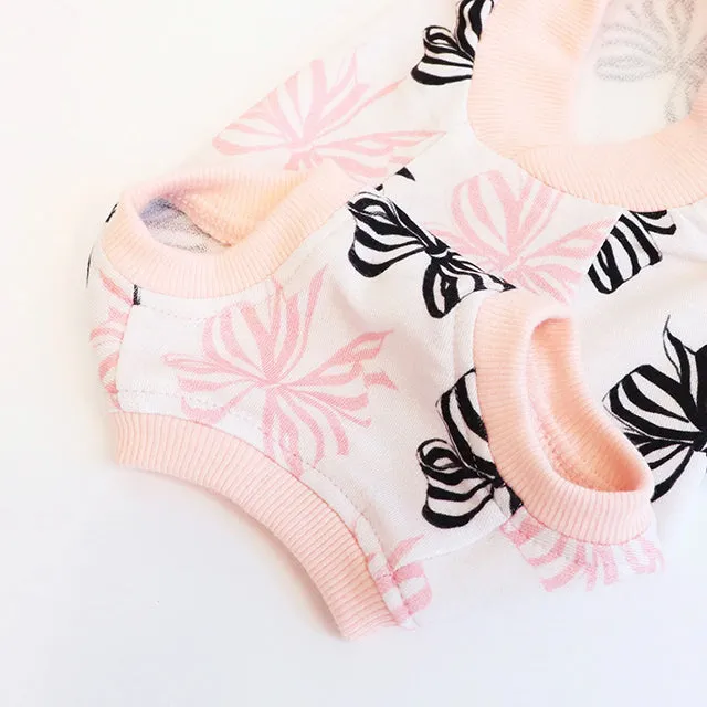 Pink and Black Bows Sleeveless Dog Top