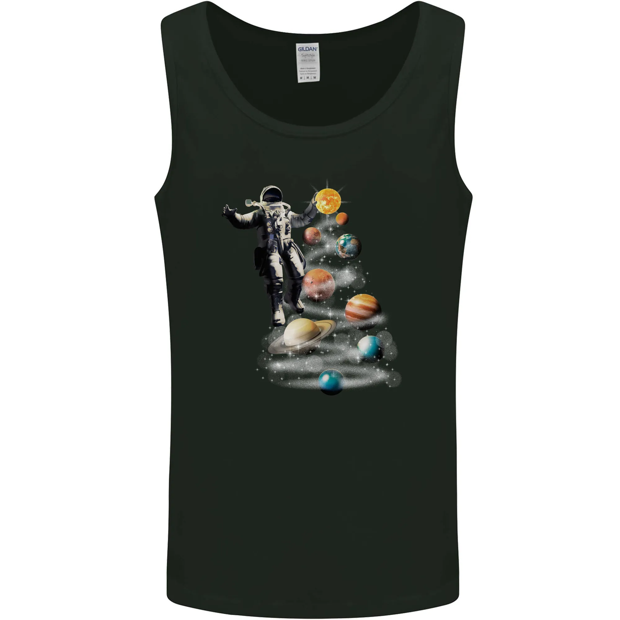 Planets Christmas Tree Space Astronaut Xmas Mens Vest Tank Top
