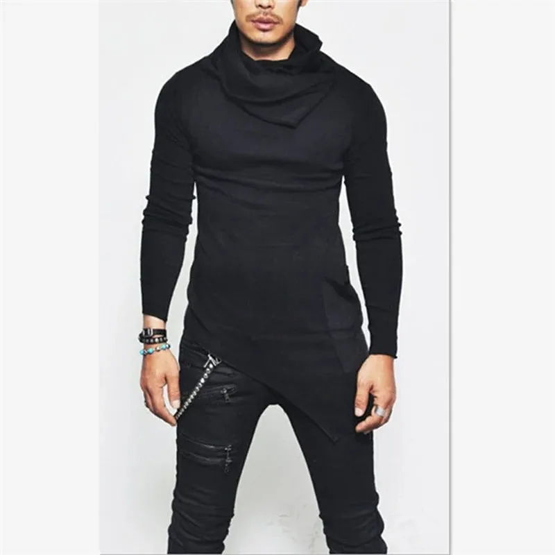 Plus Size 5XL Men's Turtleneck Hoodie - Long Sleeve Sweatshirt