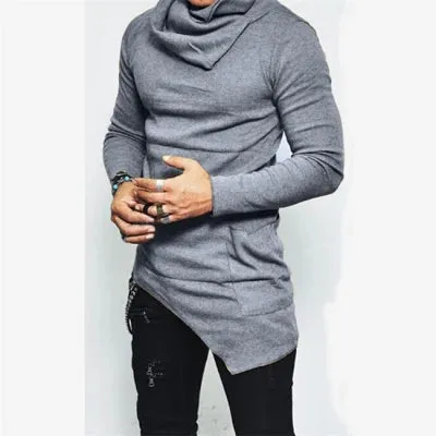 Plus Size 5XL Men's Turtleneck Hoodie - Long Sleeve Sweatshirt