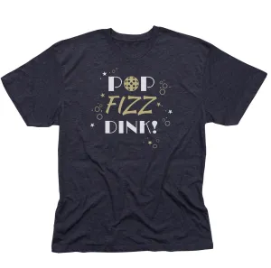 POP Fizz Dink! Men's Pickleball Celebration T-Shirt - Vintage Casual Cotton Blend