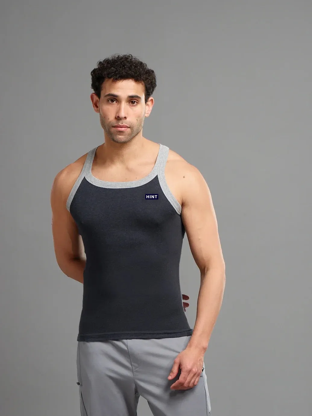 Premium Cotton Men's Regular Fit Vest with Super Soft Fabric - Black