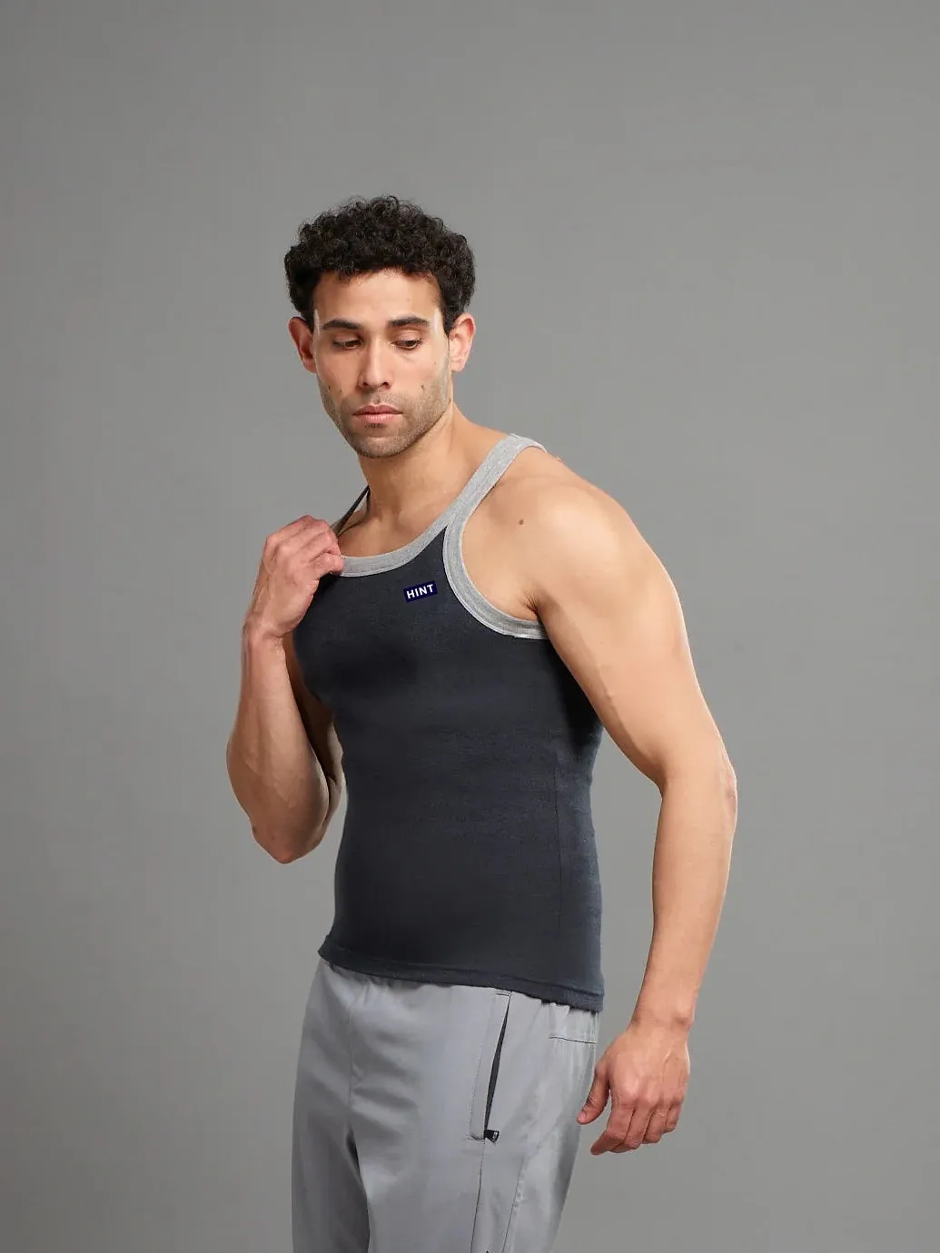 Premium Cotton Men's Regular Fit Vest with Super Soft Fabric - Black