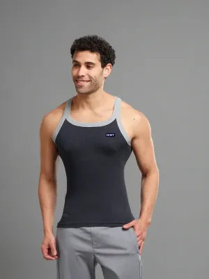 Premium Cotton Men's Regular Fit Vest with Super Soft Fabric - Black