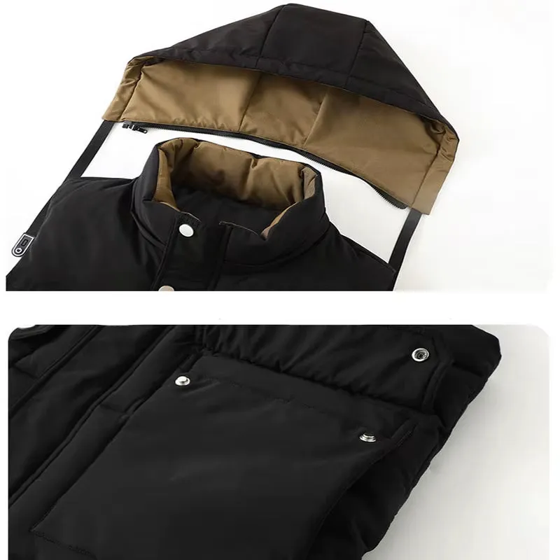 Premium Men Fashion Autumn Winter Men Thicken Cotton Waistcoat Sleeveless Vests Jackets