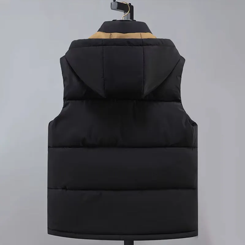 Premium Men Fashion Autumn Winter Men Thicken Cotton Waistcoat Sleeveless Vests Jackets