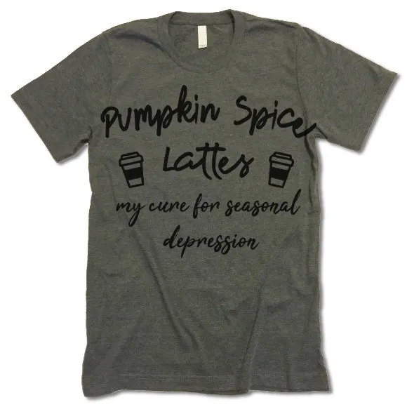 Pumpkin Spice Lattes My Cure For Depression T-Shirt