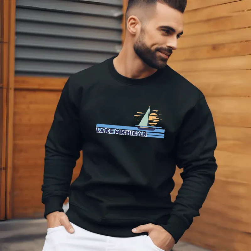 "Lake Michigan" Men's Long Sleeve T-Shirt
