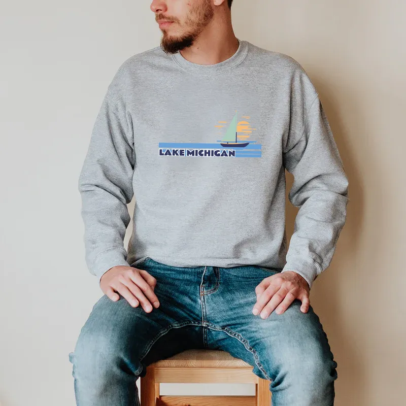 "Lake Michigan" Men's Long Sleeve T-Shirt