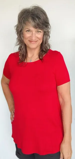 Red Short Sleeve Top