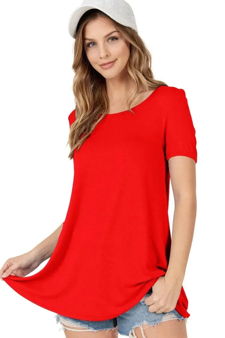 Red Short Sleeve Top
