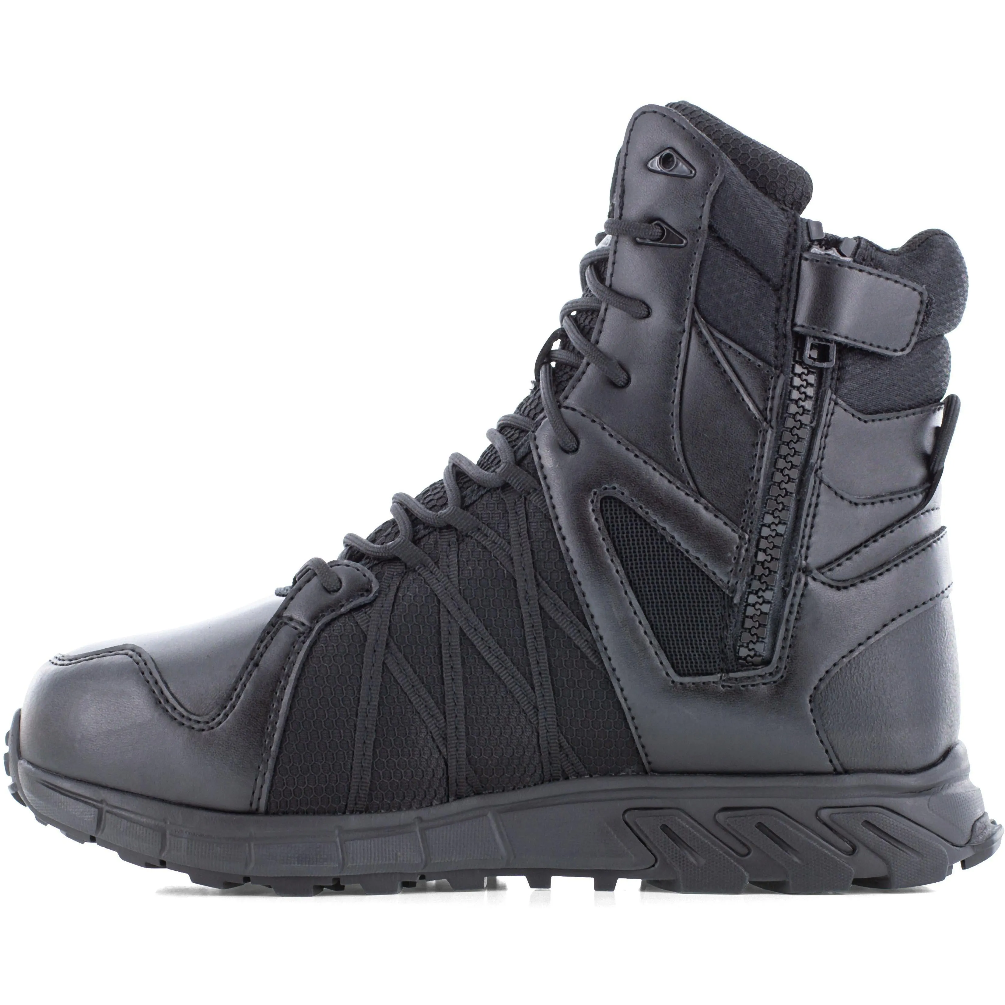 Reebok Men's Trailgrip Tactical 8" Comp Toe Side Zip Tactical Boot- Black- RB3463