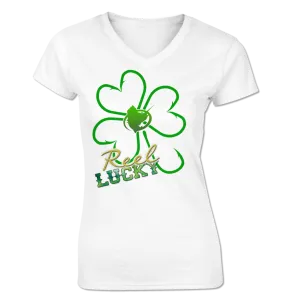 Reel Lucky - Short Sleeve V-Neck Ladies Tee
